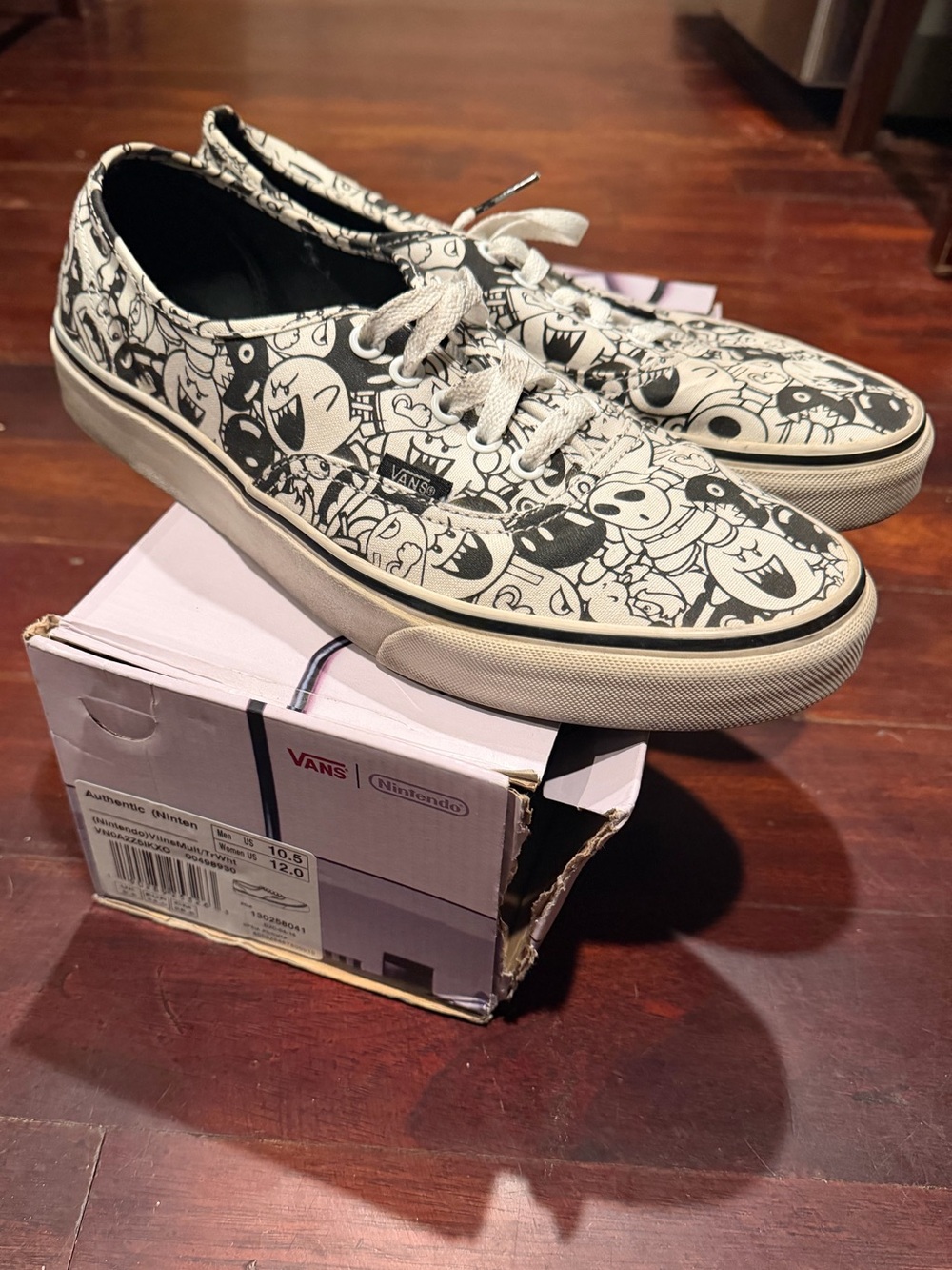 Vans Nintendo Super Mario Villains Game Over Black White Shoes Men’s 10.5